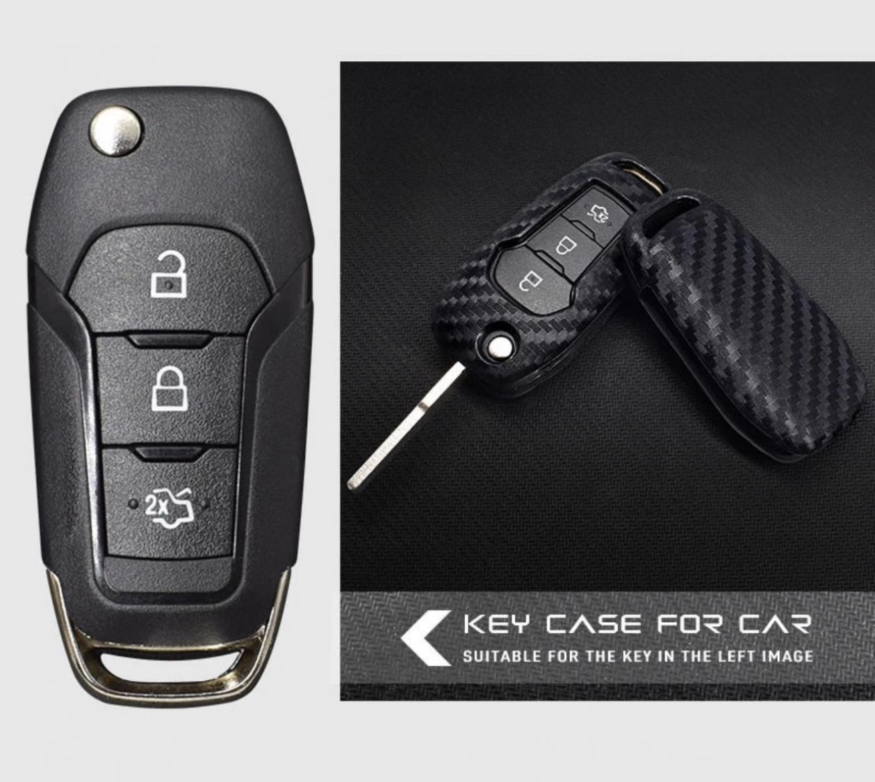 Schlüssel Gummi Cover Schlüsselhülle Carbon Optik Geeignet Für Ford Fiesta  Focus C-Max S-Max Kuga Ed online kaufen bei FFZ Parts oder Carstyler Der  Kofferraumschutz für Dein Auto