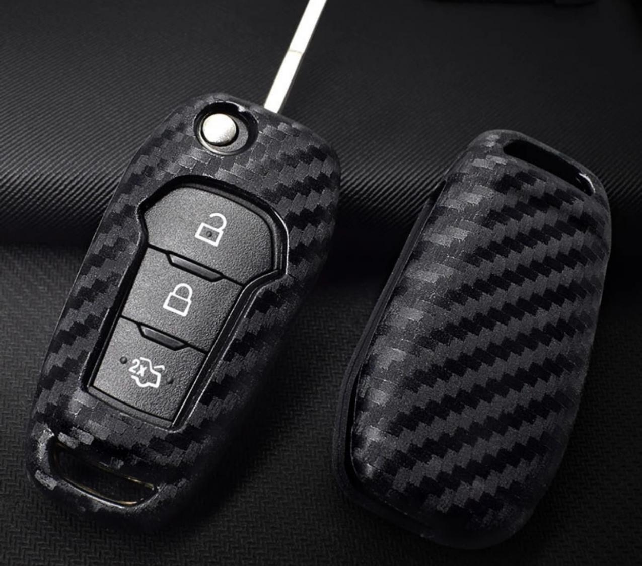 kaser Autoschlüssel Hülle für Ford – Cover TPU Silikon Hochglanz  Schutzhülle Schlüsselhülle für Ford Fiesta Focus Galaxy Fusion Mondeo C-Max  Kuga