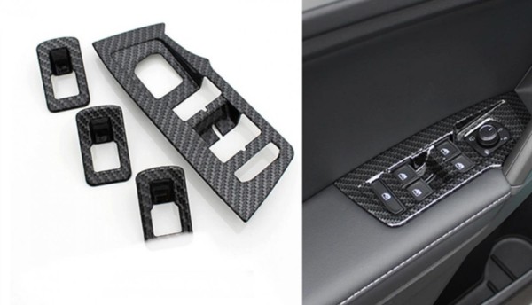 Fensterheber Rahmen Blende Abdeckung  Geeignet Für VW Tiguan 2 AD1 Carbon Optik