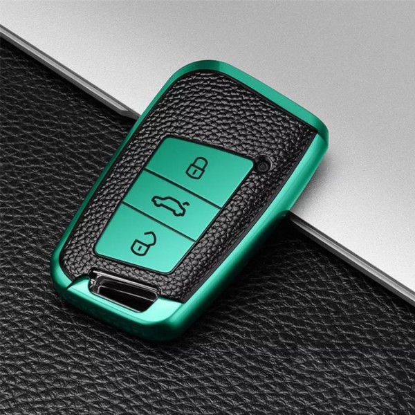 Smart Schlüssel Gummi Schlüsselhülle in Grün Geeignet Für VW Golf 7 T-Roc Tiguan 2 Passat B8 Aerton