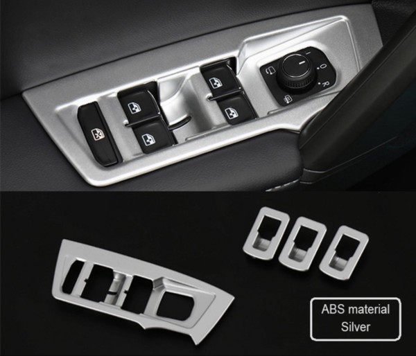Fensterheber Rahmen Blende Abdeckung ABS Silber Matt Geeignet Für VW Tiguan 2 AD1