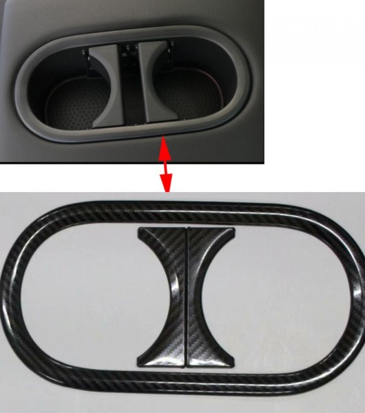 Hintere Becherhalter Rahmen Blende Abdeckung Edelstahl Carbon Optik Geeignet Für VW T-Roc TDI TSI