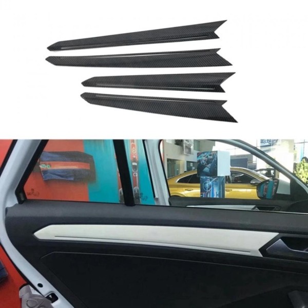 Carbon Optik Tür Leisten Rahmen Blende Abdeckung  Passend Für VW T-Roc