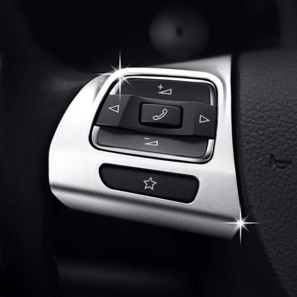 Lenkradabdeckung Multifunktionstasten Rahmen ABS Chrom Passend Für VW Golf 6 Passat B7 Tiguan MK1 Caddy