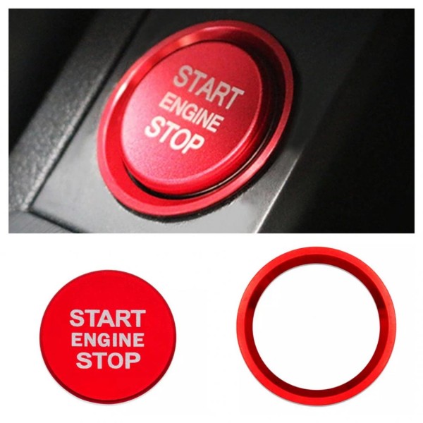 Start Stop Ring Abdeckung Alu Rot Geeignet Für VW Golf 7 Tiguan T-Roc Passat B8 Arteon Caddy