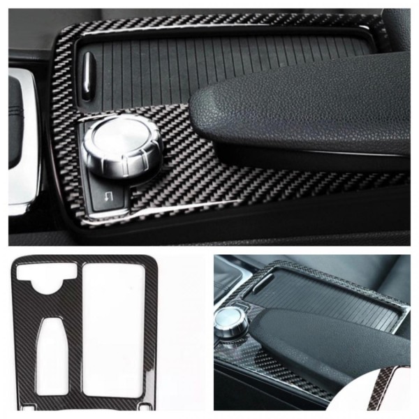 ABS Carbon Optik Mittelkonsole Abdeckung Rahmen Passend Für Mercedes Benz C E Klasse W204 W212