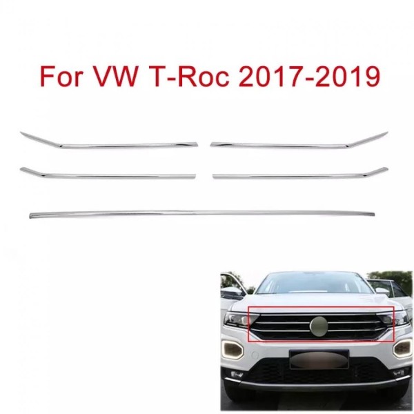 Frontgrill Leistenabdeckung Blenden Abdeckung Rahmen Chrome Passend Für VW T-Roc