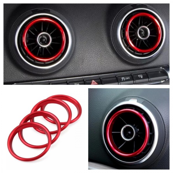 Rote Ringe Lüftungsregler Blenden Rahmen Abdekung Geeignet Für Audi A1