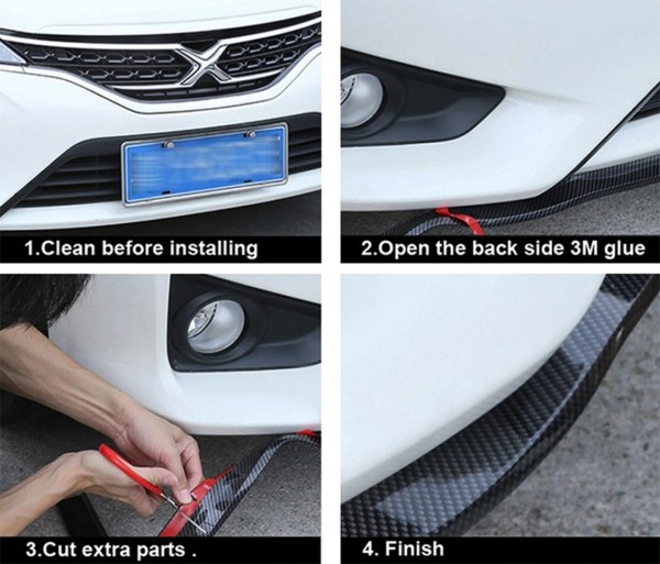 Frontlippe Flex Carbon Blende Geeignet Für VW Audi Mercedes Benz Ford Opel Kia Nissan Hyundai Fiat