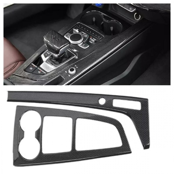 Edelstahl Carbon Optik Mittelkonsole Schalttafel Automatikgetriebe Blende Rahmen Geeignet Für Audi A4 B9 A5 F53