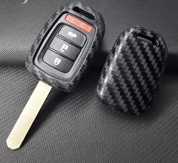 Schlüssel Gummi Cover Schlüsselhülle Carbon Optik Geeignet Für Honda Civic Accord CRV XRV HRV