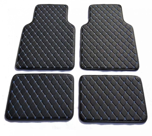 CARSTYLER® Auto Fußmatten Universal Leder Schwarz Faden Blau online kaufen  bei FFZ Parts oder Carstyler Der Kofferraumschutz für Dein Auto
