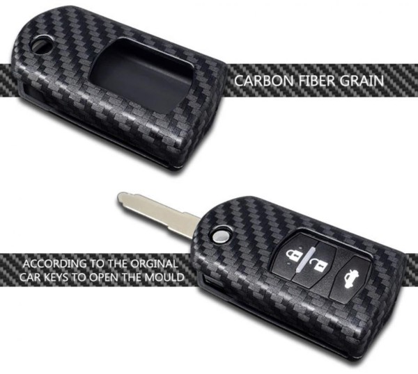 Schlüssel Gummi Cover Schlüsselhülle Carbon Optik Passend Für Mazda 3 6 Axela CX-3 CX-5 CX-7 CX-9 RX8