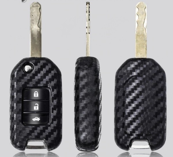 Schlüssel Gummi Cover Schlüsselhülle Carbon Optik Geeignet Für Honda Civic Accord Odyssey