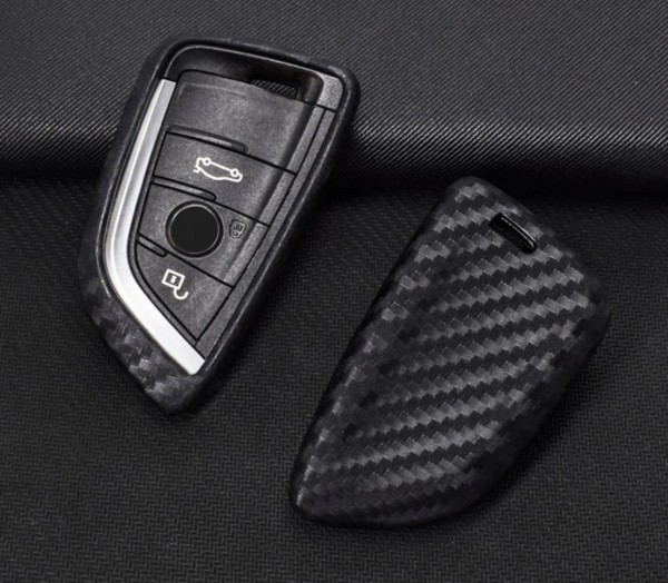 Schlüssel Gummi Cover Schlüsselhülle Carbon Optik Geeignet Für BMW X1 X5 X6 5er Serie ab 2014
