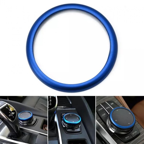 Mittelkonsole Multimedia Steuerung Ring Rahmen Geeignet Für BMW 1er - 7er Blau