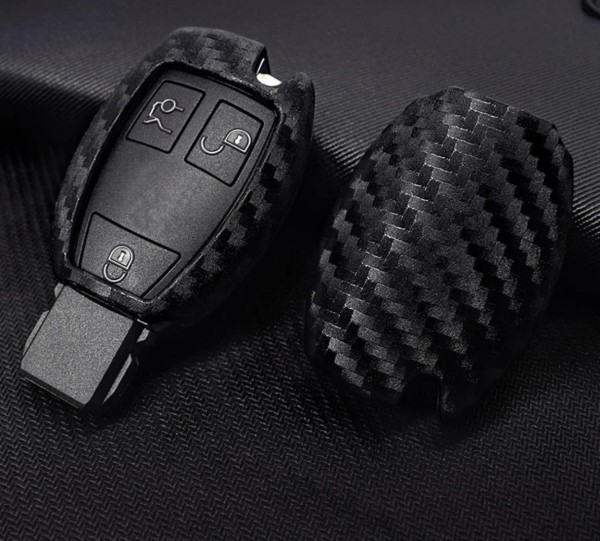 Schlüssel Gummi Cover Schlüsselhülle Carbon Optik Geeignet Für Mercedes Benz A B C E CLA GLA CLS GLK ML GLE Vito